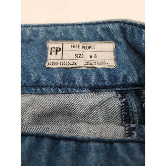 NWT Free People Zip to It Denim Mini Jean Skirt Chloe Wash Women's Sz 8 - Picture 8 of 12